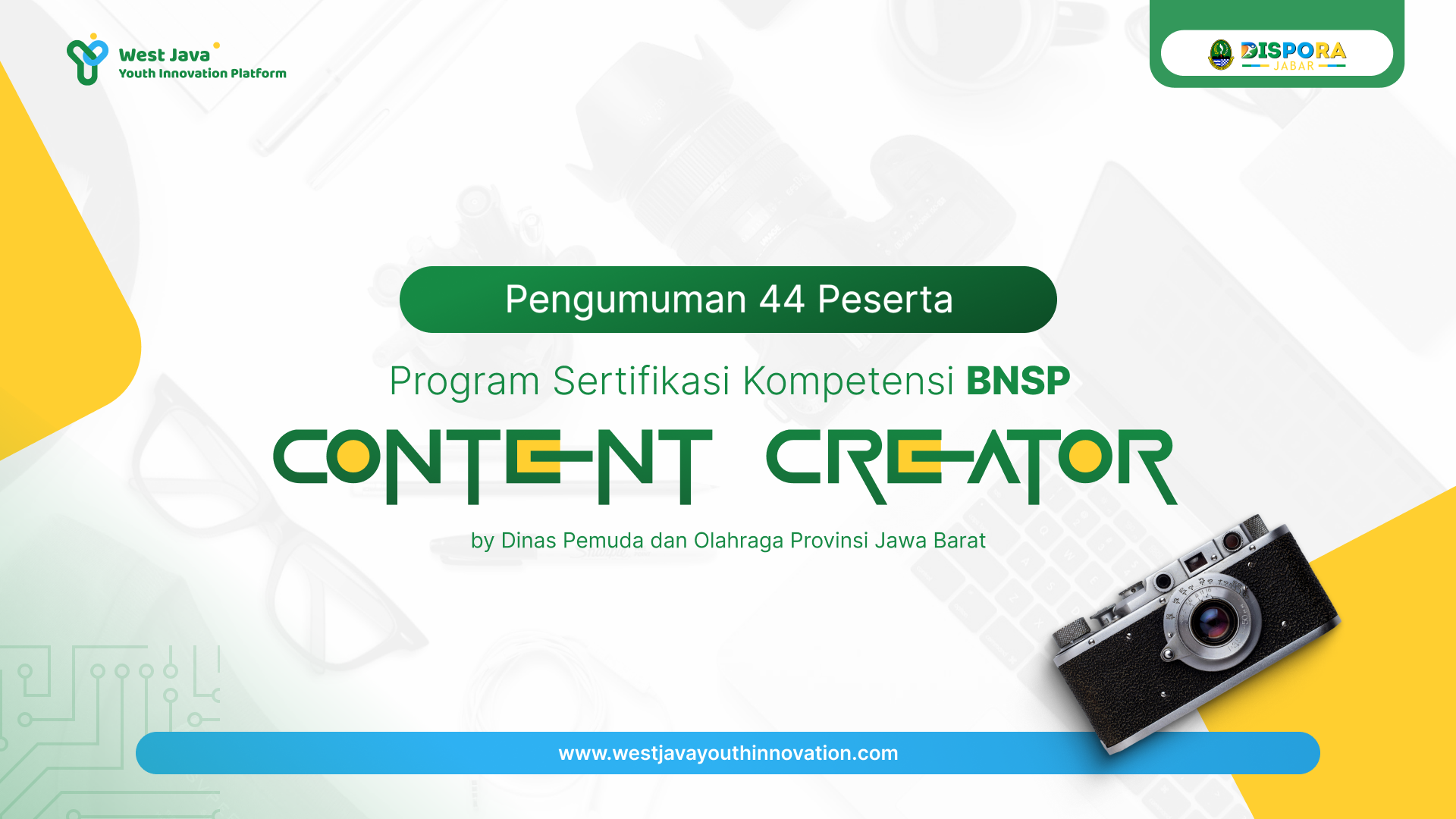 PENGUMUMAN 44 PESERTA PROGRAM SERTIFIKASI BNSP CONTENT CREATOR